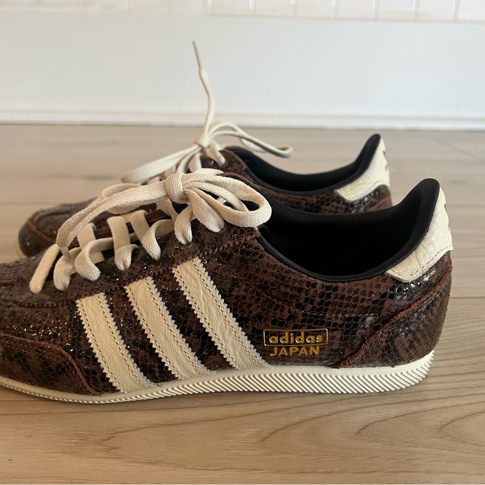 adidas Women’s Japan Snake-Print Sneakers in Brown and White - Picture 4 of 6